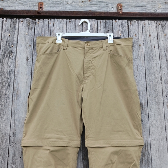 Eddie Bauer Convertible Pants Men Tech Travex Nylon Hiking Zip Off 40x34 Tan - Picture 2 of 6